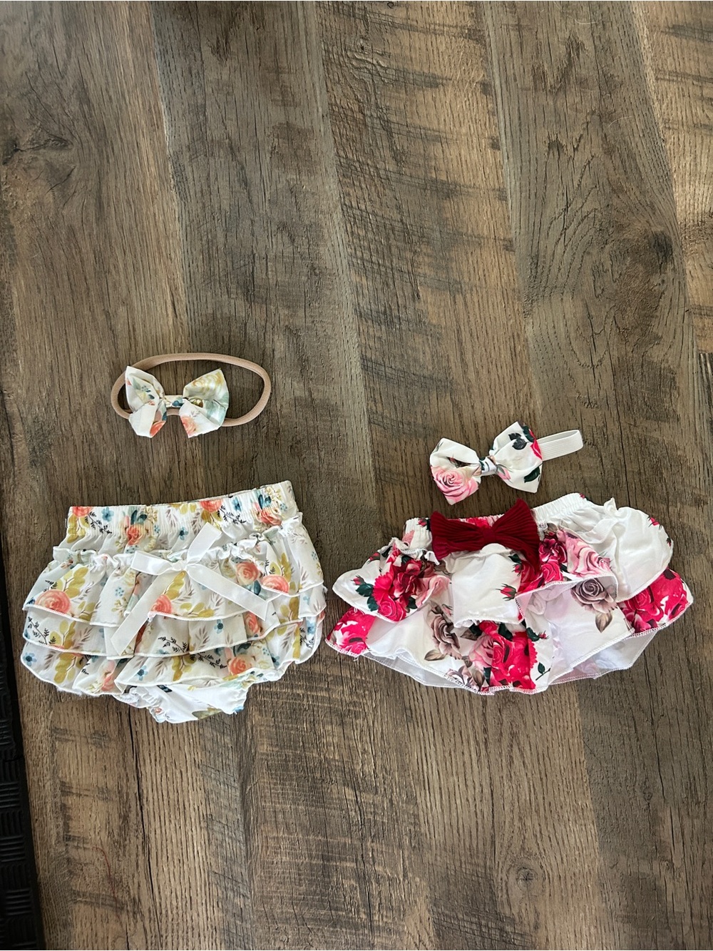 NWOT- Baby Girl Floral Ruffled Bottoms - With Bows!